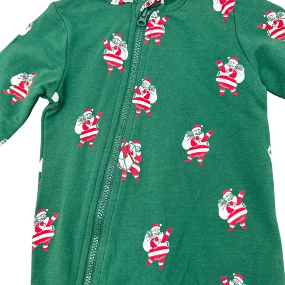 Miles the Label‎ Santa Holiday Zip Romper - 3M - Christmas Outfit